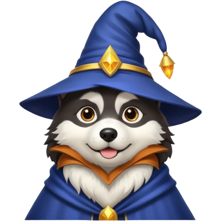 Black husky wizard emoji