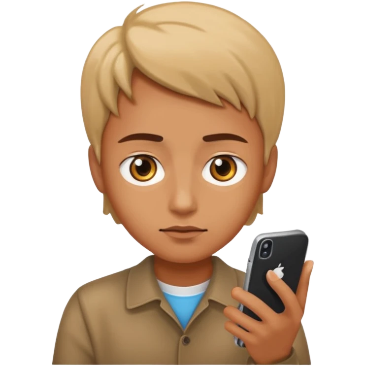 person staring at phone emoji