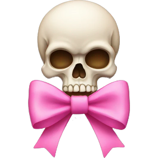 Skull with a pink bow emoji