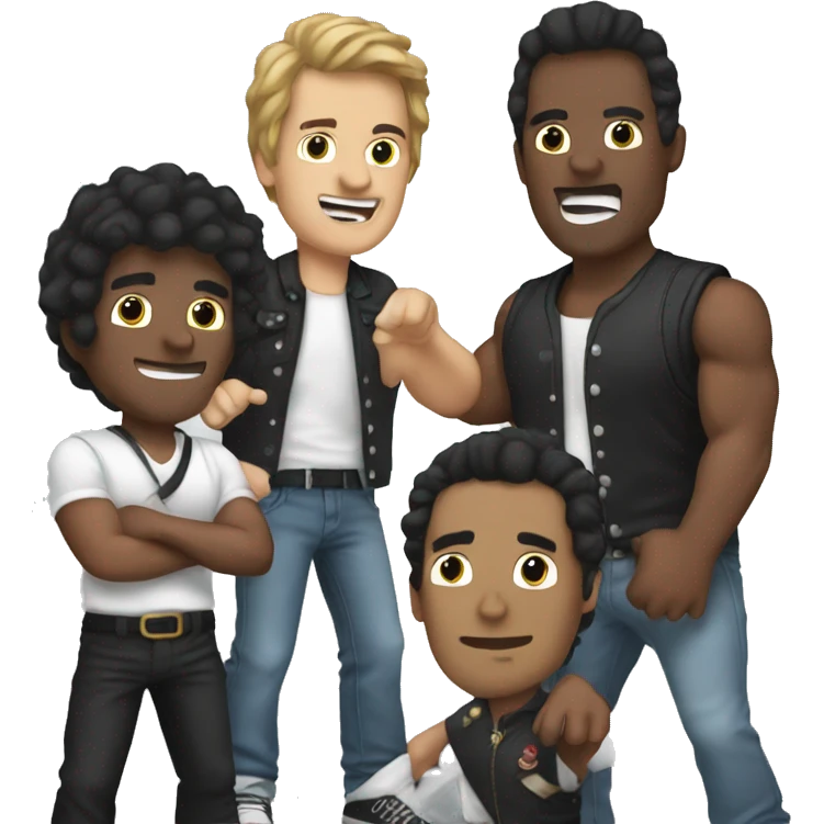A rocky band with five men  emoji