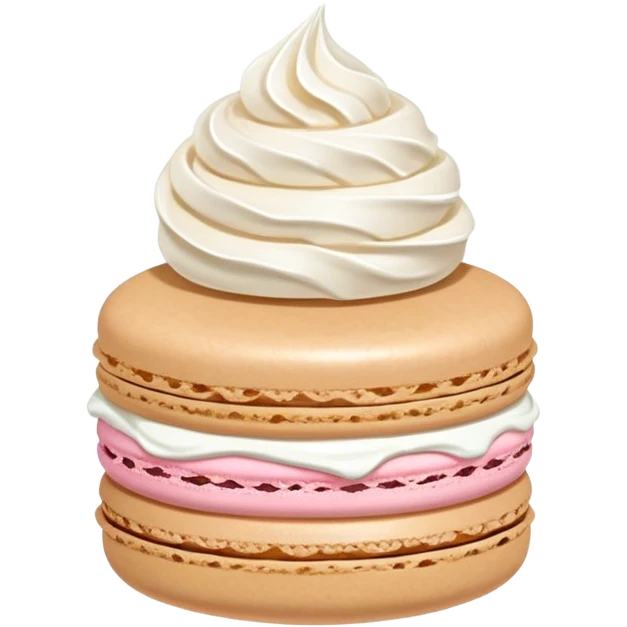 macaron with whipped cream on top emoji