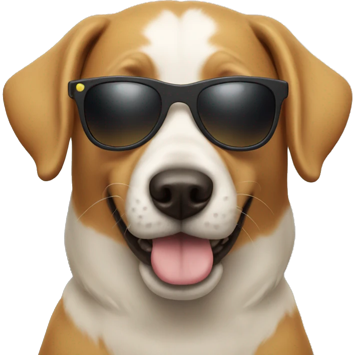 Dog wearing sunglasses emoji