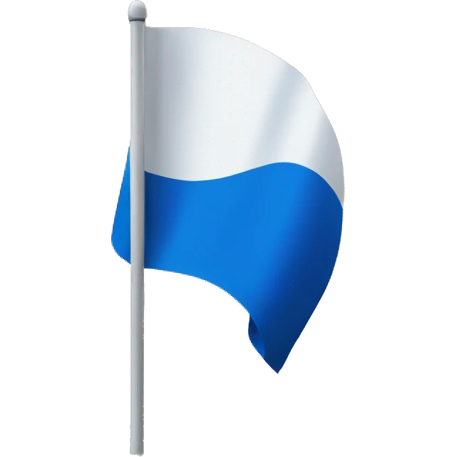 A blue flag with one White circle in center emoji