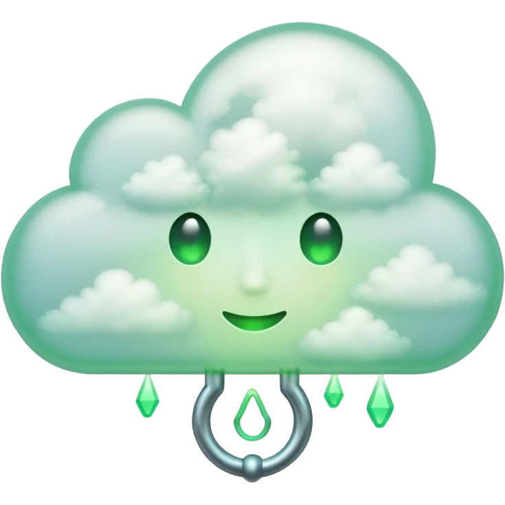 a cloud with a green glowing keyhol emoji