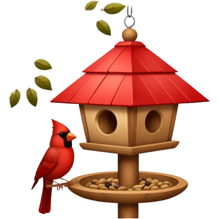cardinal at bird feeder emoji