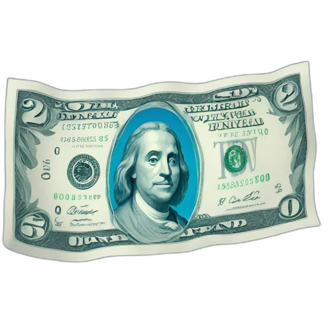 Money with blue emoji