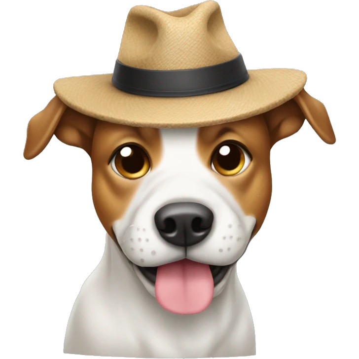 Dog pooping with hat on  emoji