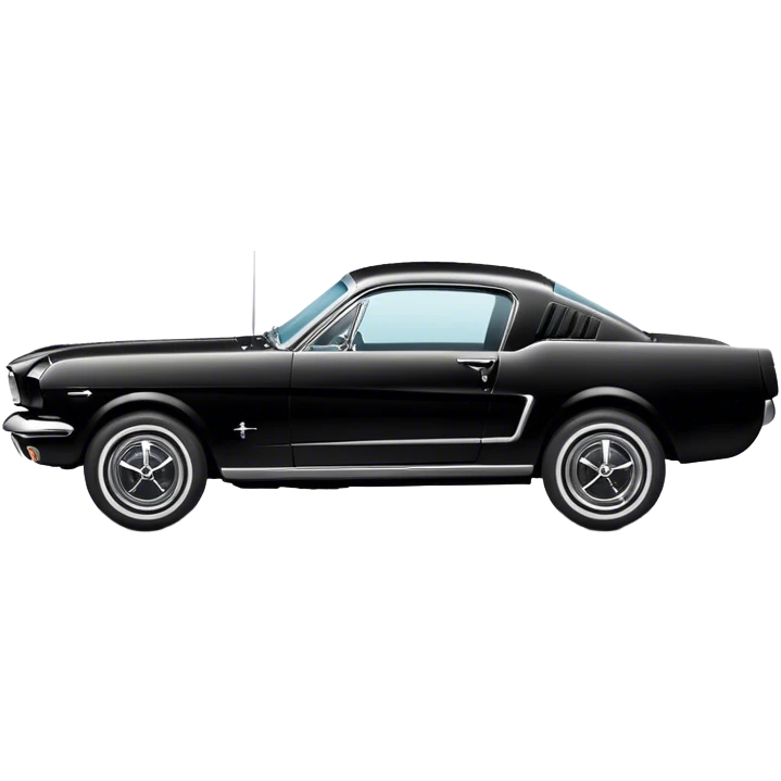Black 1965 Ford Mustang Side Rear view emoji