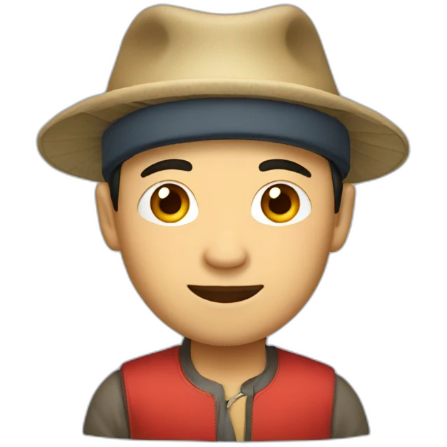 chinese man in coolie hat emoji