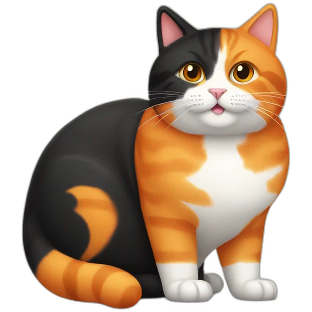 big fat orange cat and small black cat emoji