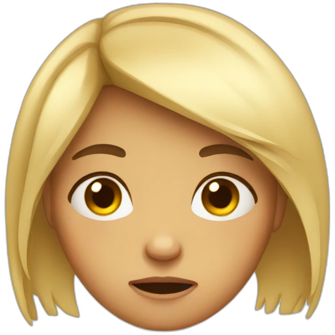 tired girl with a bad look emoji