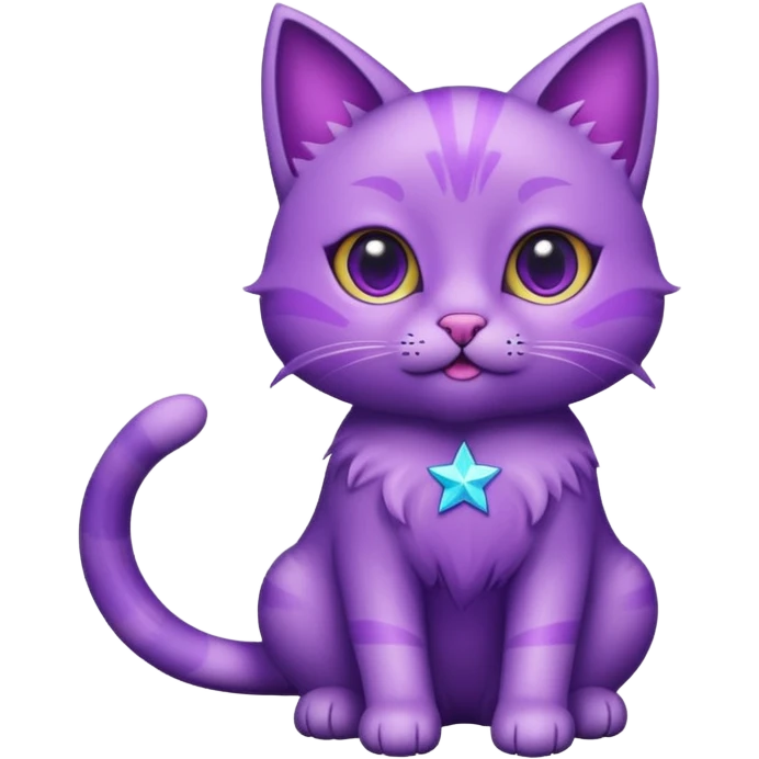 glitter purple Star cat emoji