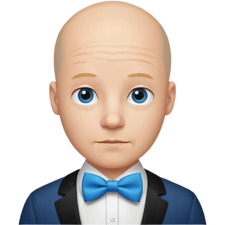 Bald with blue bow tie emoji