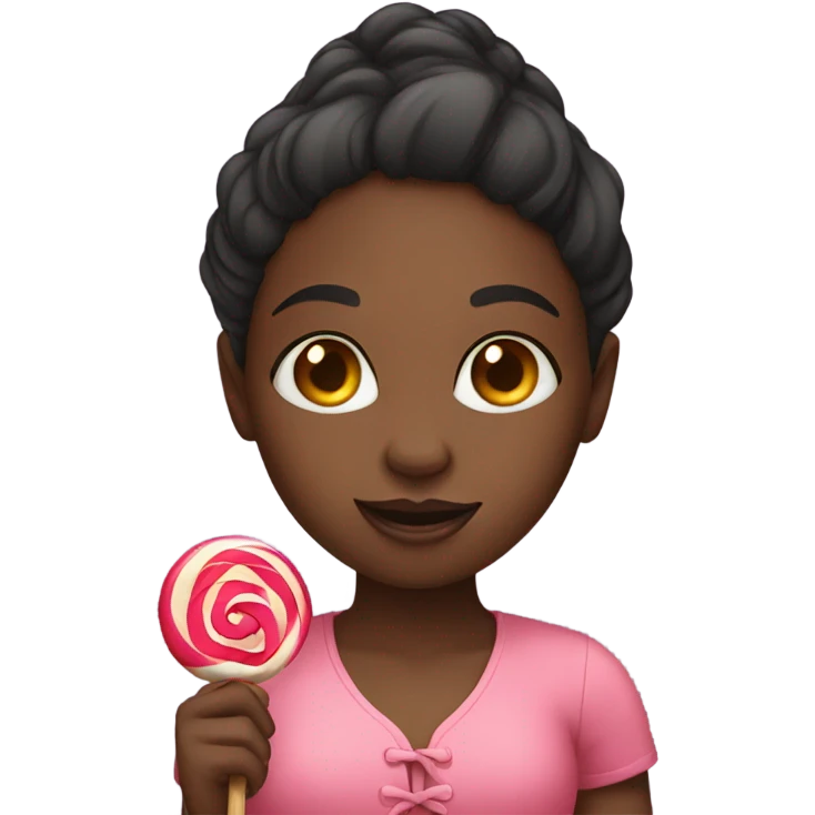 Black girl with lollipop  emoji