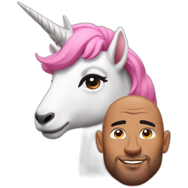The rock on a pink goat and unicorn emoji