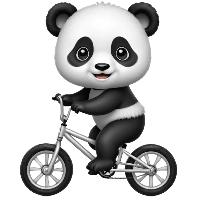 baby panda on silver bmx bike emoji