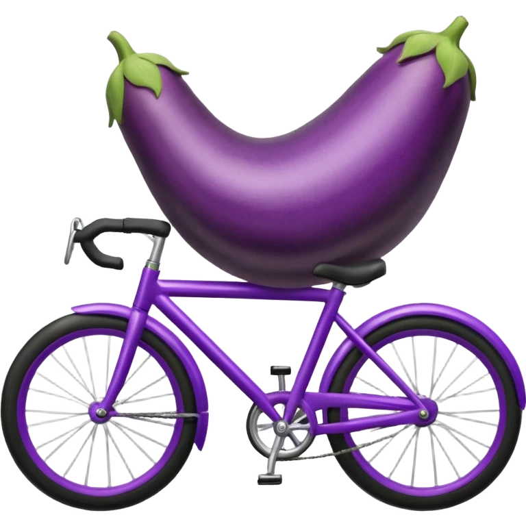 Eggplant riding bike emoji