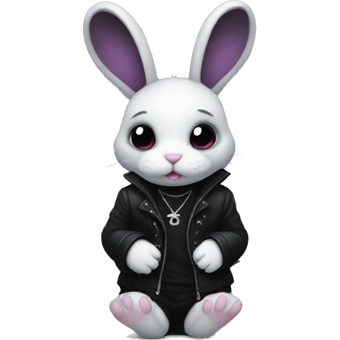 bunny in goth emoji