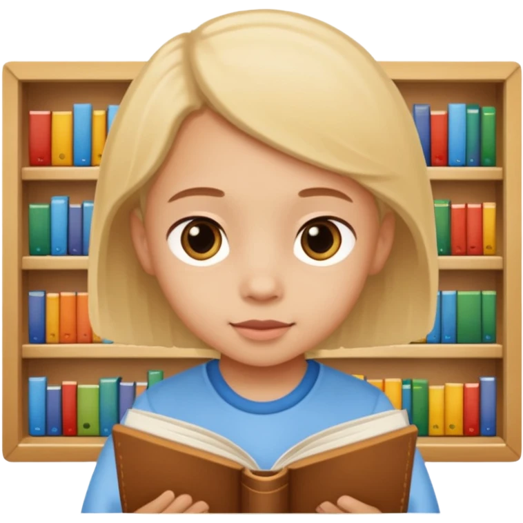 Child + picture book, Library Visitor. emoji