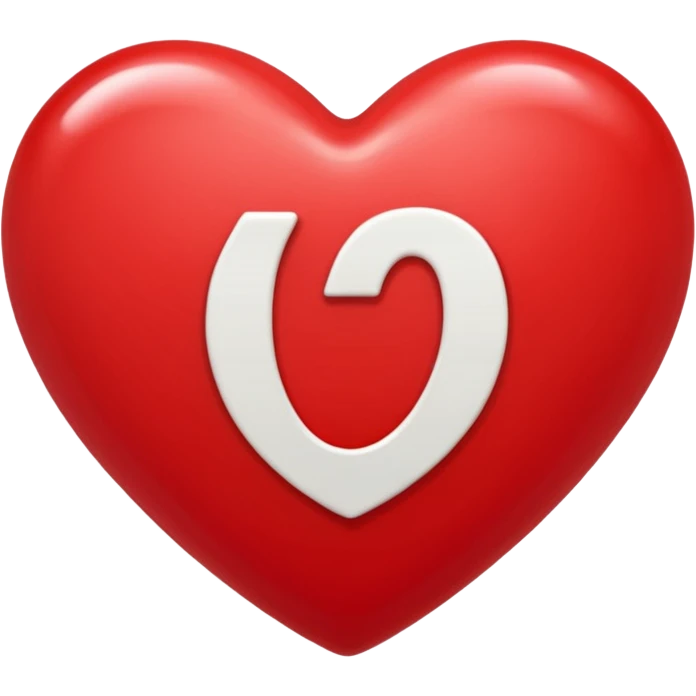 Red heart with 6 in it emoji