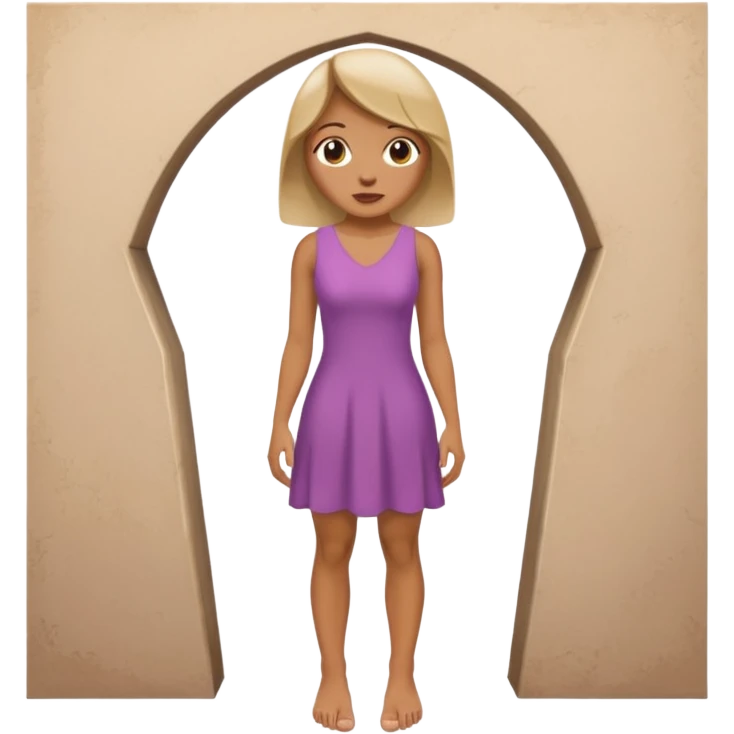 A women standing with her big toe pressed against a wall, facing the wall emoji