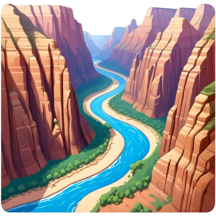 isometric zion national park, the Narrows emoji