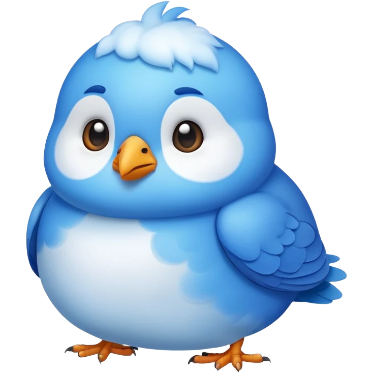 Cute chubby bird gazing at the clouds emoji