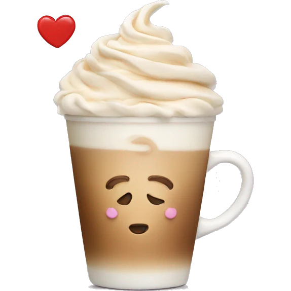 latte with cream heart emoji
