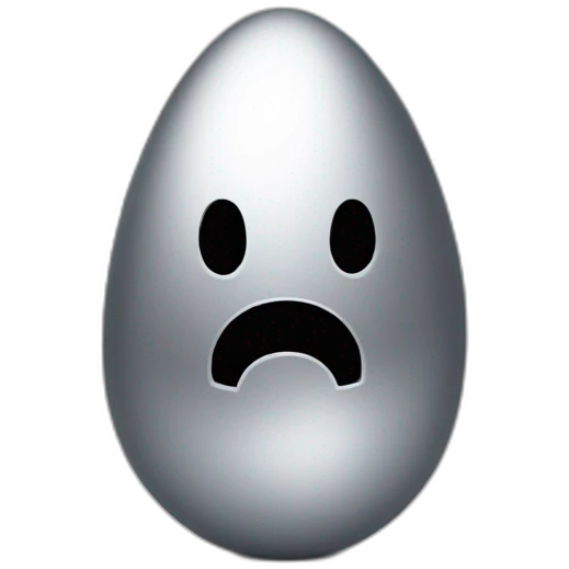 silver egg with question mark on it emoji