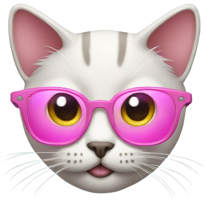 Cat with Pink glasses  emoji
