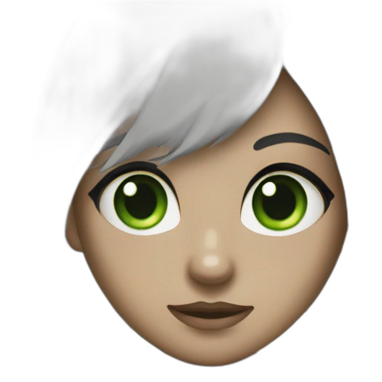 Chat noire avec yeux vert emoji