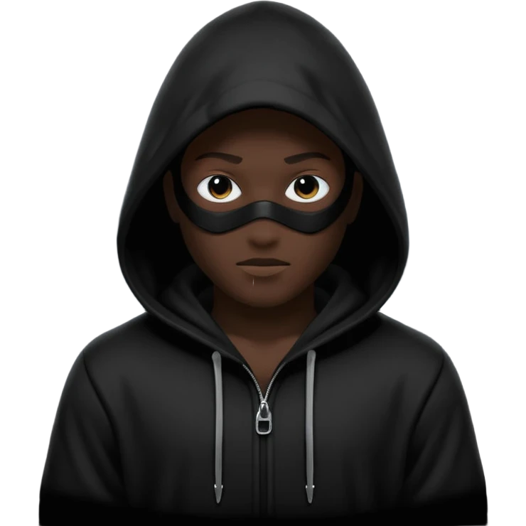 silhouette of a hooded hacker, minimal, strong contrast emoji