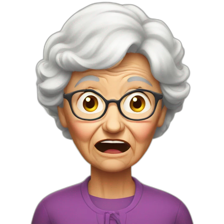 cringing grandma emoji