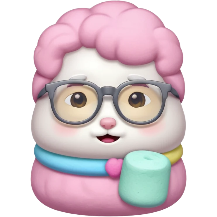 colorful marshmallow with glassess emoji