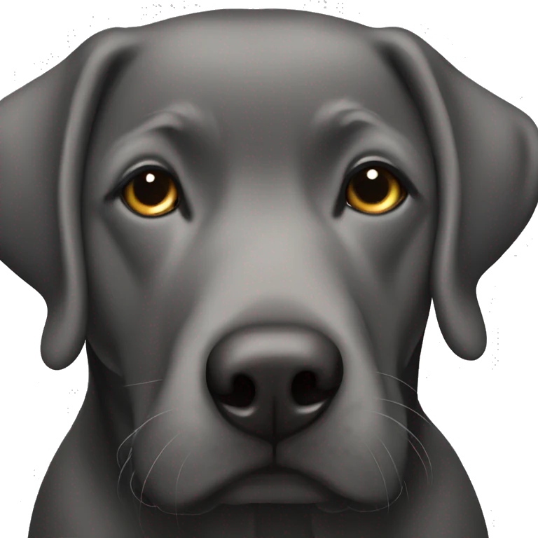An autistic dwarf black Labrador  emoji