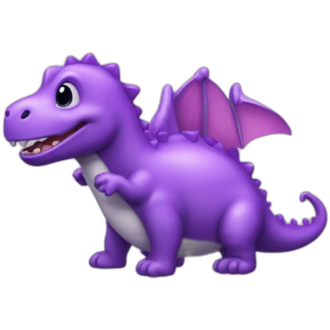 purple dinausor with heart  emoji