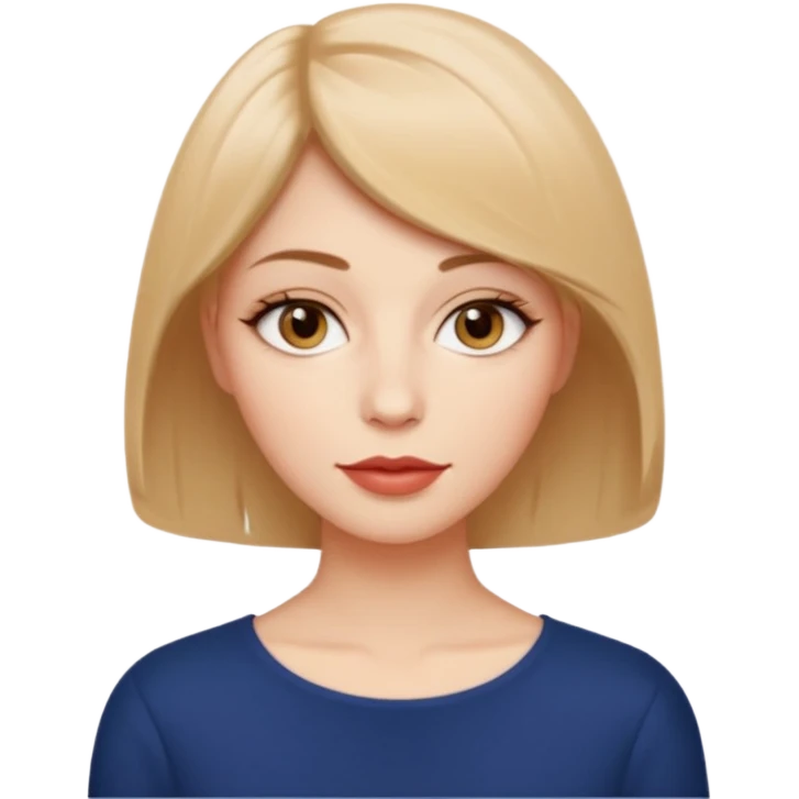 Alta pelo corto en capas enfrente delgada ojos almendrados con ovalados labios mediod emoji