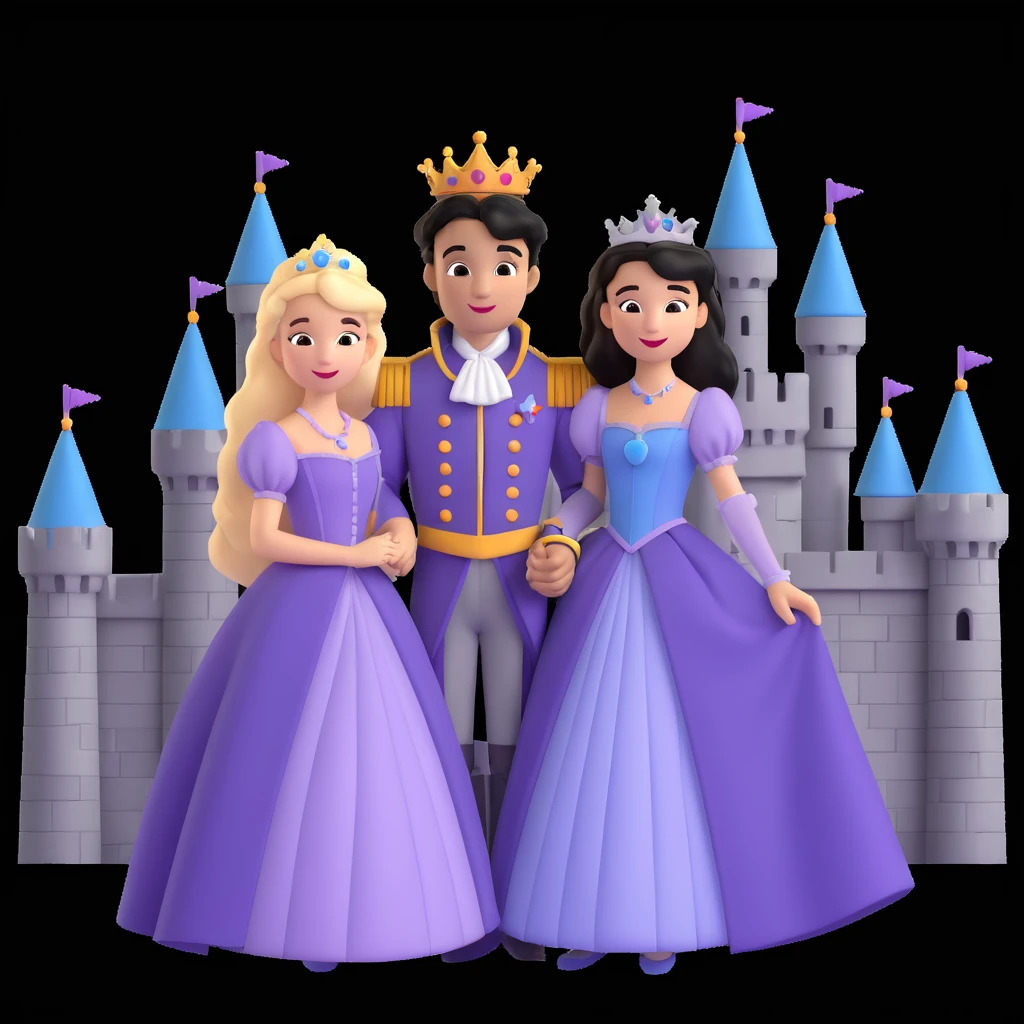 prince and princess disny dress close up photo in castle emoji