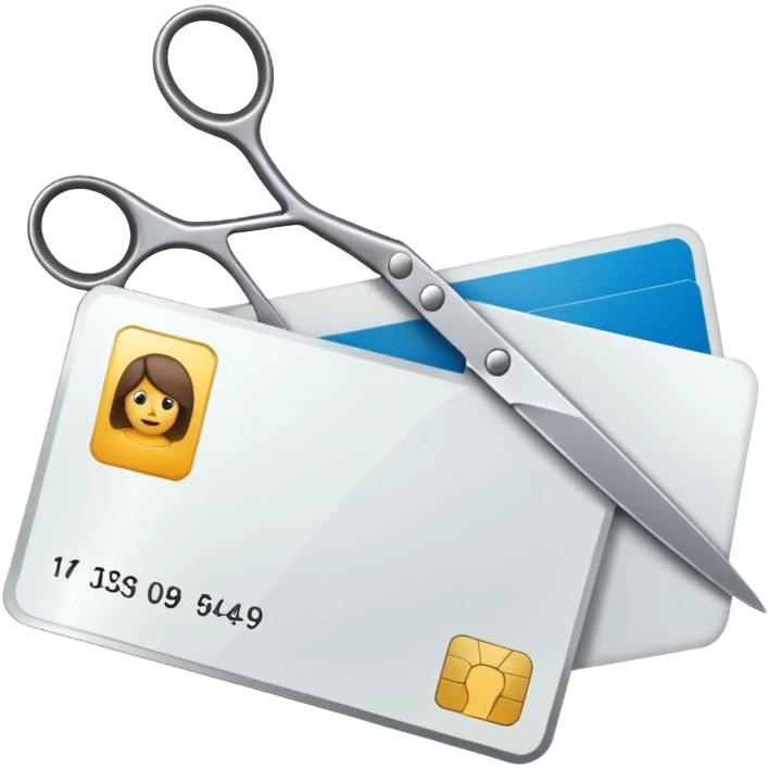 Scissors cutting ID card in half emoji