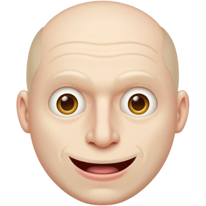 Creepy man with big mouth and no nose and ears no nise emoji