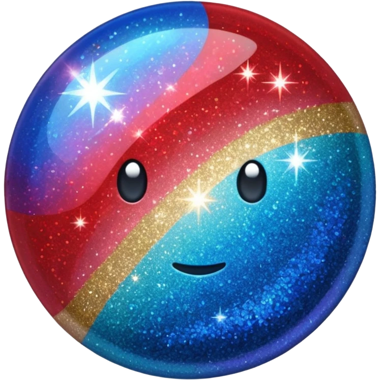 glitter red and blue raio emoji