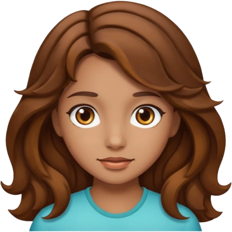 Girl with Brown wavy hair and brown eyes and tan skin emoji