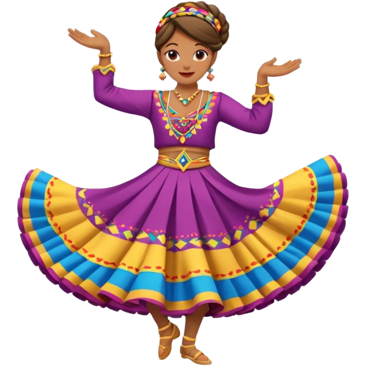 Folk dancer (twirl), street dancers. emoji