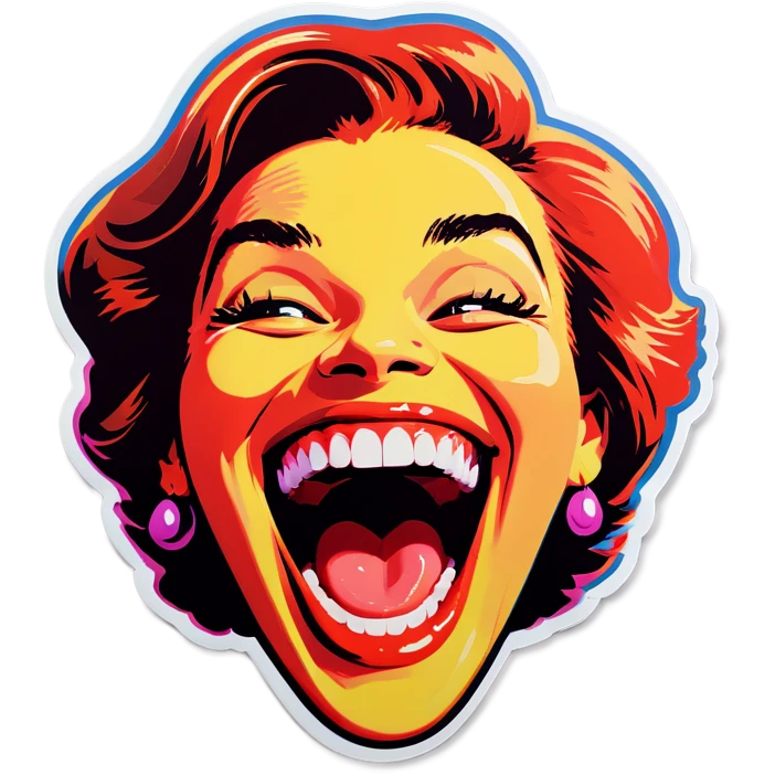 Pop art laughing  emoji