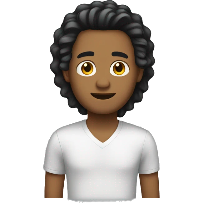 Chico con cabello negro  emoji