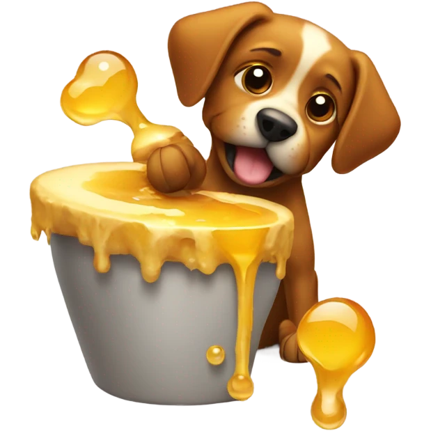 Dog pooping out honey  emoji
