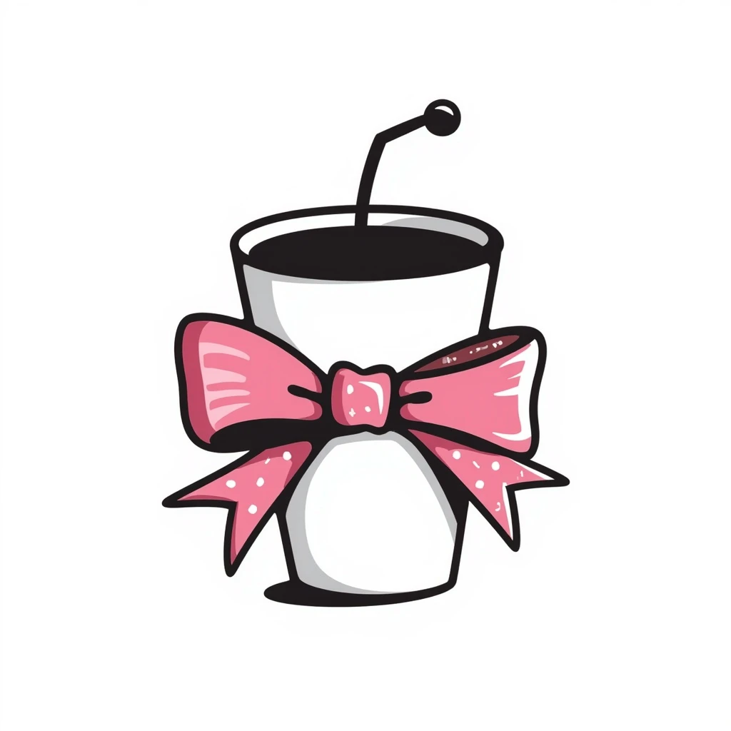 coffee cup with a pink ribbon emoji