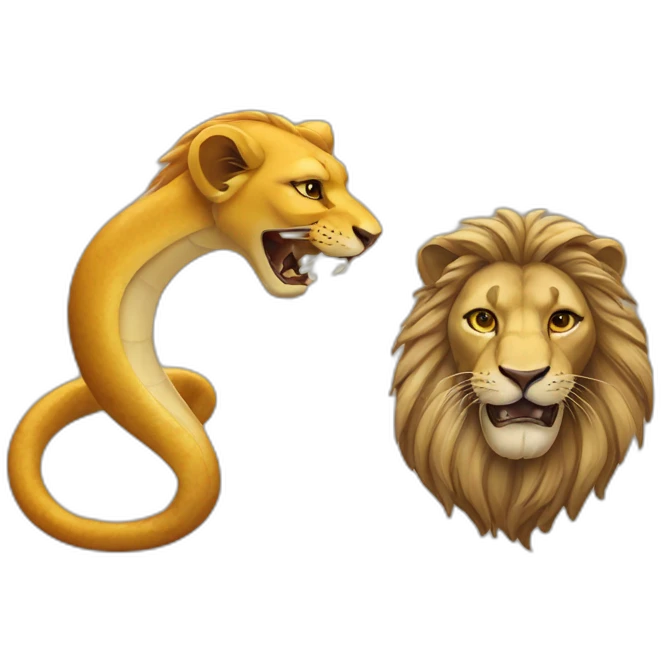 a lion and a snake emoji