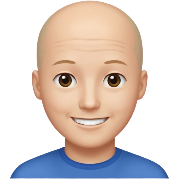  a man with bald head, kpop style, plain forehead emoji