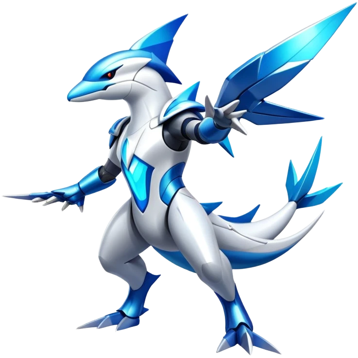 Futuristic Modern Epic Legendary Shiny Cyber-Latios-Latias-Dialga-Reshiram-Creature, (full body) emoji